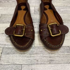 🤎Authentic Chloe Brown Leather Buckled Flats
